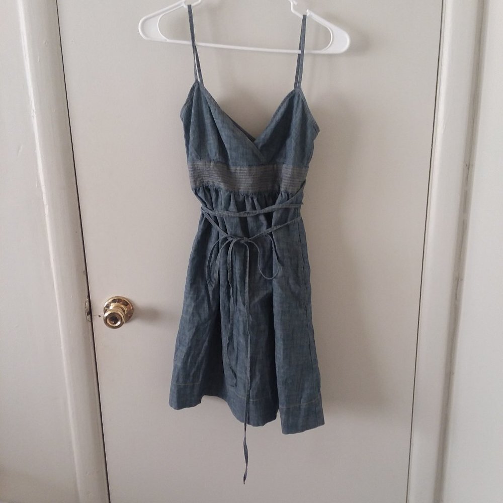 Ann Taylor Chambray Faux Denim Wrap Dress